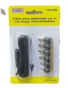 Cable para Adaptador ca/cc con Juego de Plugs conectores intercambiables