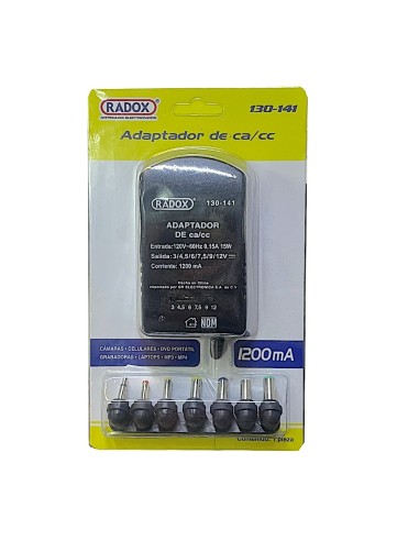 Eliminador Adaptador de ca/cc multivoltaje 1200 mA