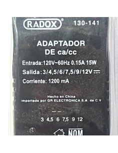 Eliminador Adaptador de ca/cc multivoltaje 1200 mA 2