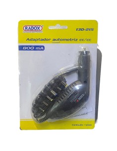 Eliminador Adaptador Automotriz cc/cc 800 mA multivoltaje