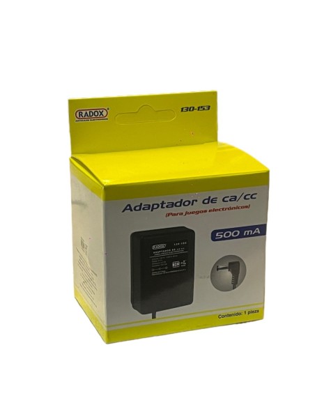 Eliminador Adaptador de ca/cc (para juegos electronicos) 9v 500mA