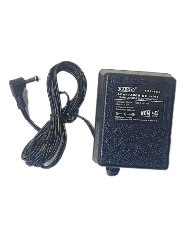 Eliminador Adaptador de ca/cc (para juegos electronicos) 9v 500mA