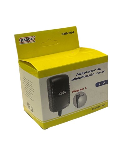 Eliminador Adaptador de Alimentacion de ca/cc Plug en "L" 9v 2A