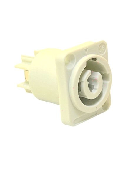 Conector Cuadrado Blanco de Atornillar salida Powercon 8.9 x 8.9 cm