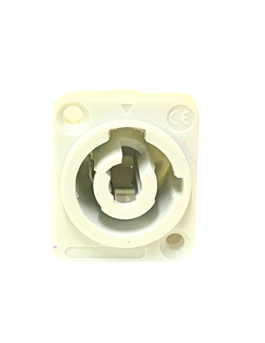 Conector Cuadrado Blanco de Atornillar salida Powercon 8.9 x 8.9 cm