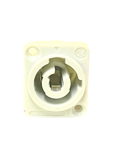 Conector Cuadrado Blanco de Atornillar salida Powercon 8.9 x 8.9 cm