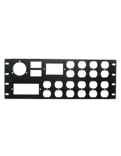 Panel Placa Rack 4U Twist Lock, voltimetros, termomagenticos, contactos Edison
