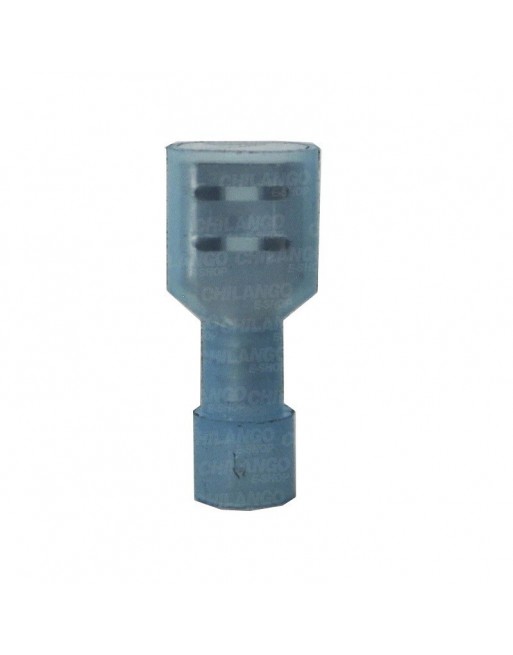 Terminal Faston 1/4 Hembra Aislado Azul Calibre 14-16