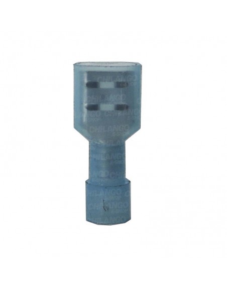 Terminal Faston 1/4 Hembra Aislado Azul Calibre 14-16